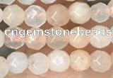 CTG2518 15.5 inches 4mm faceted round pink aventurine beads