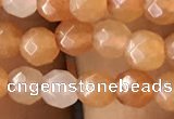 CTG2520 15.5 inches 4mm faceted round red aventurine beads