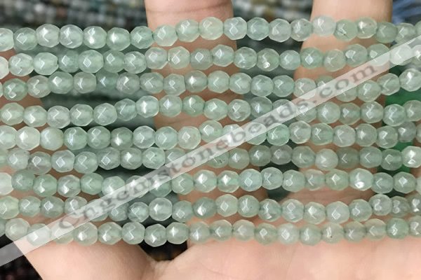 CTG2521 15.5 inches 4mm faceted round green aventurine beads