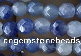 CTG2522 15.5 inches 4mm faceted round blue aventurine beads