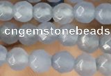 CTG2530 15.5 inches 4mm faceted round agate beads wholesale