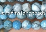 CTG2535 15.5 inches 4mm faceted round blue crazy lace agate beads