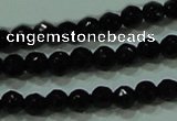 CTG29 15.5 inches 2mm faceted round black agate beads wholesale