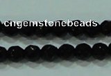 CTG30 15.5 inches 3mm faceted round black agate beads wholesale