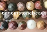 CTG3552 15.5 inches 4mm faceted round picasso jasper beads