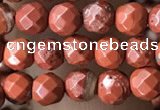 CTG3554 15.5 inches 4mm faceted round red jasper beads