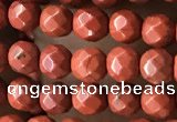 CTG3555 15.5 inches 4mm faceted round red jasper beads