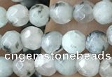 CTG3557 15.5 inches 4mm faceted round sesame jasper beads