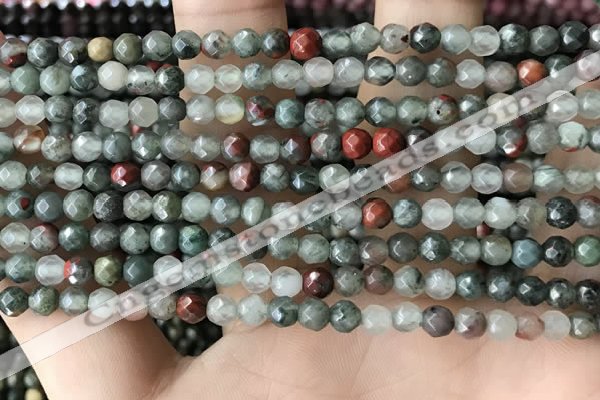 CTG3560 15.5 inches 4mm faceted round blood jasper beads