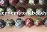 CTG3562 15.5 inches 4mm faceted round dragon blood jasper beads