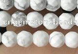 CTG3570 15.5 inches 4mm faceted round white howlite beads