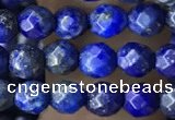 CTG3575 15.5 inches 4mm faceted round lapis lazuli beads