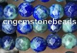 CTG3576 15.5 inches 4mm faceted round chrysocolla beads