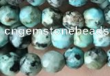 CTG3577 15.5 inches 4mm faceted round African turquoise beads