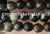 CTG3587 15.5 inches 4mm faceted round golden obsidian beads