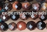 CTG3589 15.5 inches 4mm faceted round red tiger eye beads