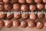 CTG3590 15.5 inches 4mm faceted round goldstone beads wholesale