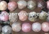 CTG3592 15.5 inches 4mm faceted round rhodonite beads wholesale