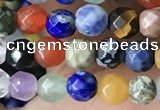 CTG3596 15.5 inches 4mm faceted round mixed gemstone beads