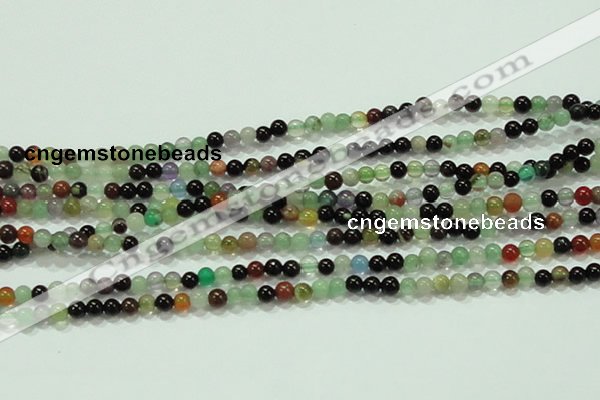 CTG38 15.5 inches 2mm round tiny multi-color agate beads wholesale