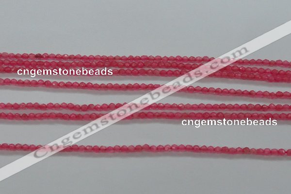 CTG402 15.5 inches 2mm faceted round tiny dyed candy jade beads