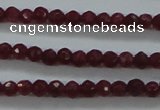 CTG405 15.5 inches 2mm faceted round tiny dyed candy jade beads