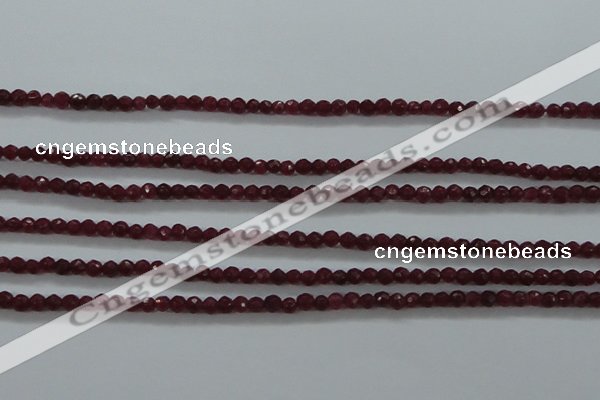 CTG405 15.5 inches 2mm faceted round tiny dyed candy jade beads