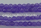 CTG421 15.5 inches 3mm faceted round tiny dyed candy jade beads