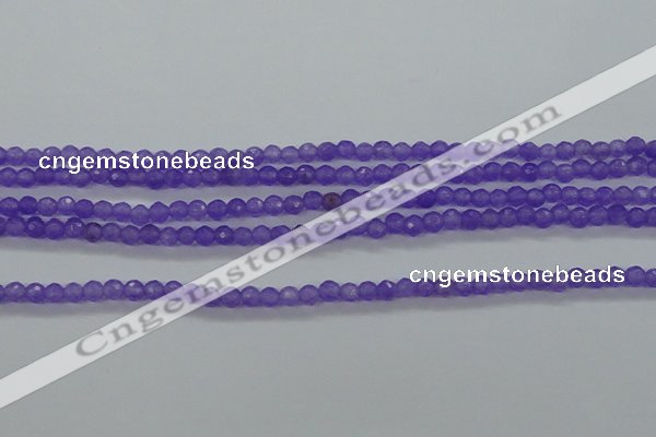 CTG421 15.5 inches 3mm faceted round tiny dyed candy jade beads