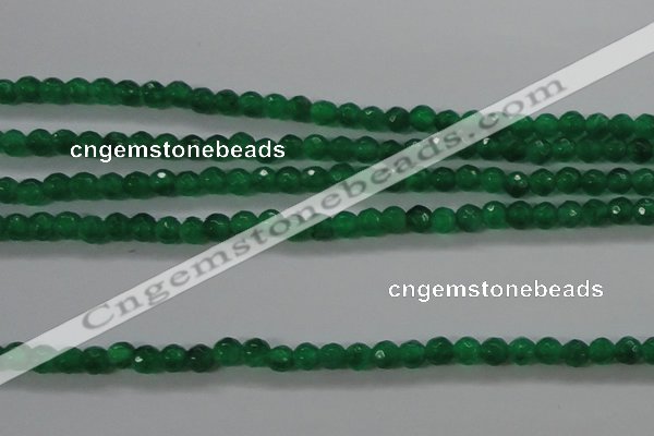 CTG422 15.5 inches 3mm faceted round tiny dyed candy jade beads