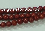 CTG48 15.5 inches 2mm round tiny red brick beads wholesale