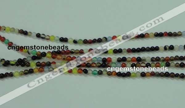 CTG50 15.5 inches 2mm round tiny multi-color agate beads wholesale