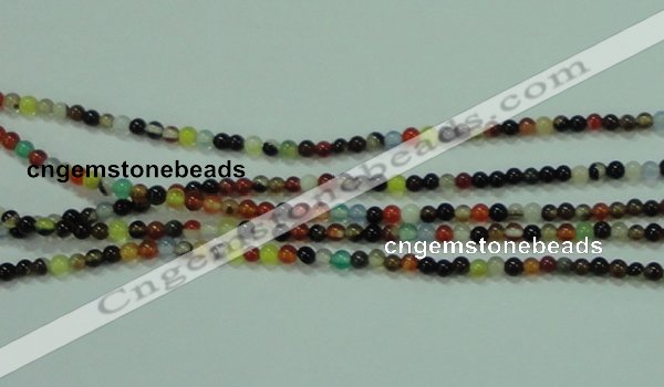 CTG50 15.5 inches 2mm round tiny multi-color agate beads wholesale