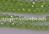 CTG500 15.5 inches 2mm faceted round tiny peridot gemstone beads