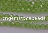 CTG500 15.5 inches 2mm faceted round tiny peridot gemstone beads