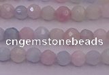 CTG505 15.5 inches 4mm faceted round tiny morganite beads