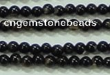 CTG51 15.5 inches 1.5mm round grade AB tiny black agate beads wholesale