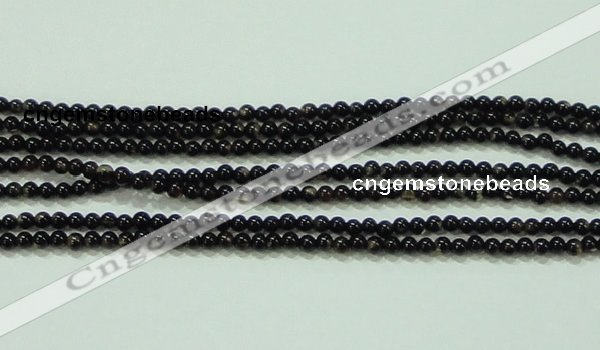 CTG51 15.5 inches 1.5mm round grade AB tiny black agate beads wholesale