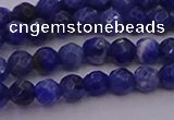 CTG513 15.5 inches 4mm faceted round tiny sodalite beads