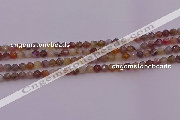 CTG514 15.5 inches 4mm faceted round tiny botswana agate beads