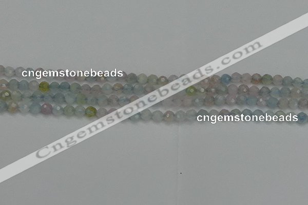 CTG550 15.5 inches 4mm faceted round tiny morganite beads