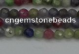 CTG552 15.5 inches 4mm faceted round tiny mixed gemstone beads