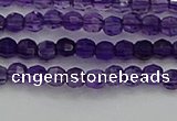 CTG553 15.5 inches 4mm faceted round tiny amethyst beads