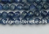 CTG557 15.5 inches 4mm faceted round tiny blue kyanite beads