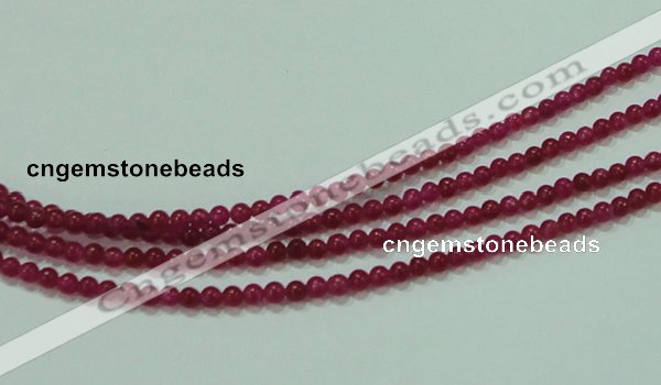 CTG57 15.5 inches 2mm round tiny dyed white jade beads wholesale