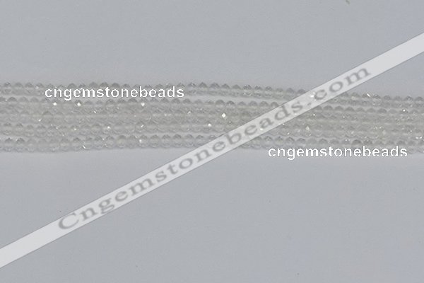 CTG601 15.5 inches 3mm faceted round white crystal beads