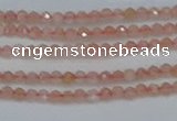 CTG606 15.5 inches 2mm faceted round peach moonstone beads