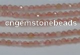 CTG606 15.5 inches 2mm faceted round peach moonstone beads