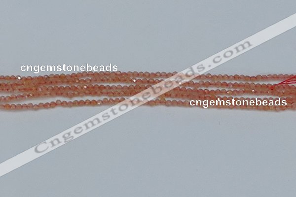 CTG609 15.5 inches 2mm faceted round golden sunstone beads