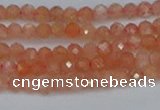 CTG610 15.5 inches 3mm faceted round golden sunstone beads